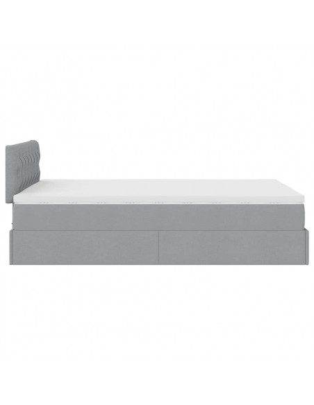 Struttura Letto Pouf con Materasso 120x200 cm in Tessuto
