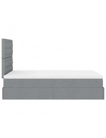 Struttura Letto Pouf con Materasso 120x200 cm in Tessuto