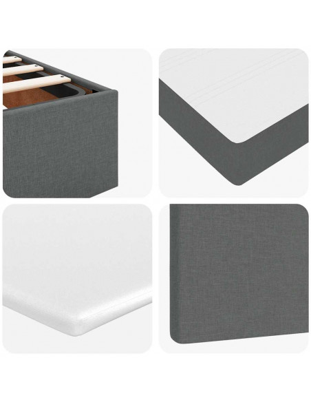 Struttura Letto Pouf con Materasso 160x200 cm in Tessuto
