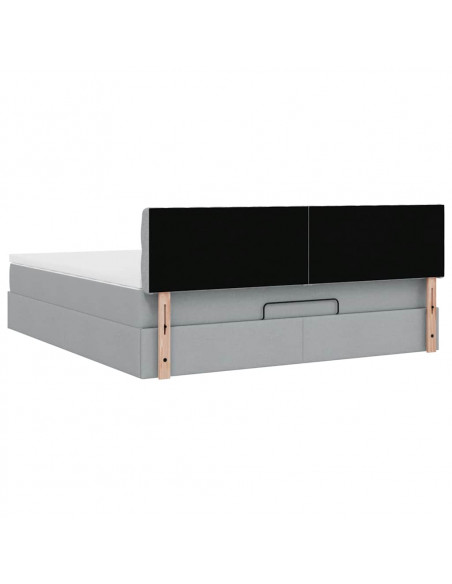 Struttura Letto Pouf con Materasso 160x200 cm in Tessuto