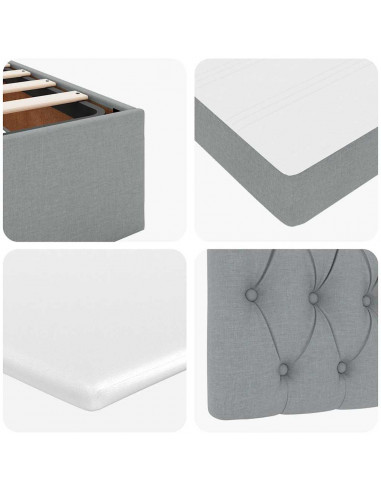 Struttura Letto Pouf con Materasso 160x200 cm in Tessuto