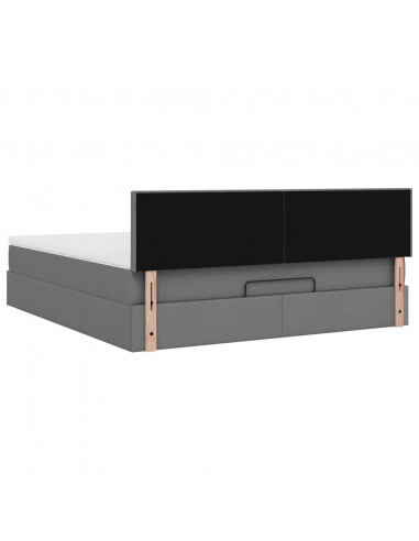 Struttura Letto Pouf con Materasso 160x200 cm in Tessuto