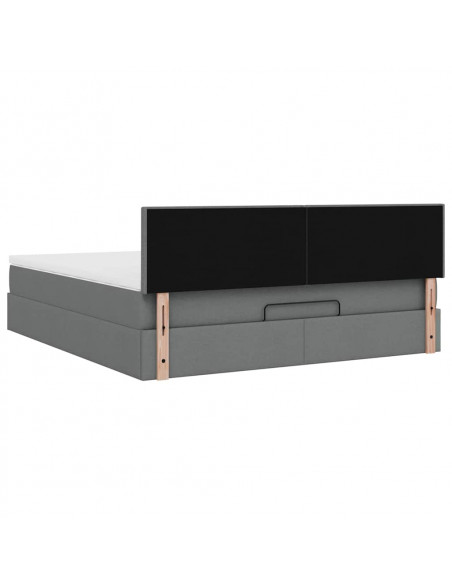 Struttura Letto Pouf con Materasso 160x200 cm in Tessuto