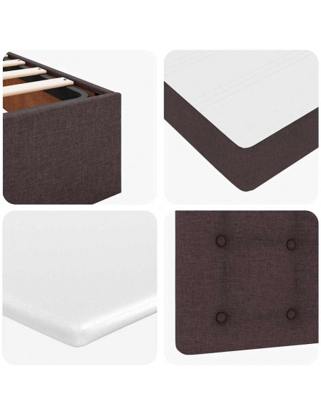 Struttura Letto Pouf con Materasso 180x200 cm in Tessuto