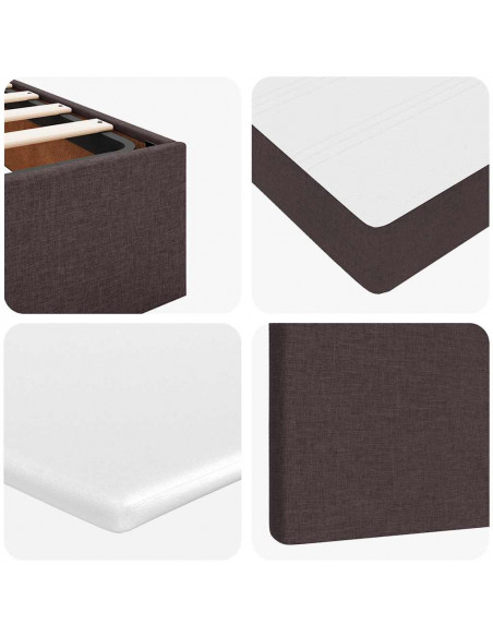 Struttura Letto Pouf con Materasso 180x200 cm in Tessuto