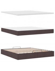 Struttura Letto Pouf con Materasso 180x200 cm in Tessuto