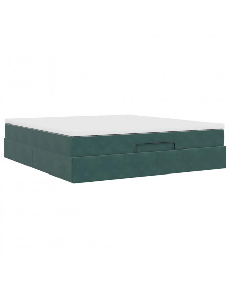 Struttura Letto Pouf con Materasso 180x200 cm in Velluto