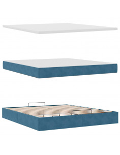 Struttura Letto Pouf con Materasso 180x200 cm in Velluto 2