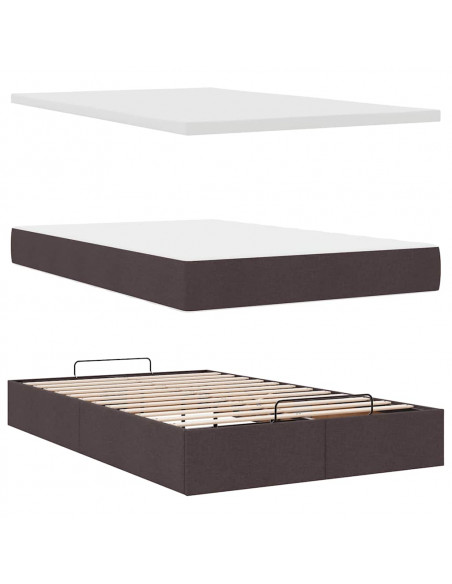 Struttura Letto Pouf con Materasso 80x200 cm in Tessuto