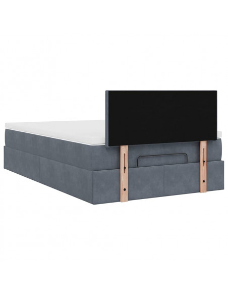 Struttura Letto Pouf con Materasso 80x200 cm Velluto