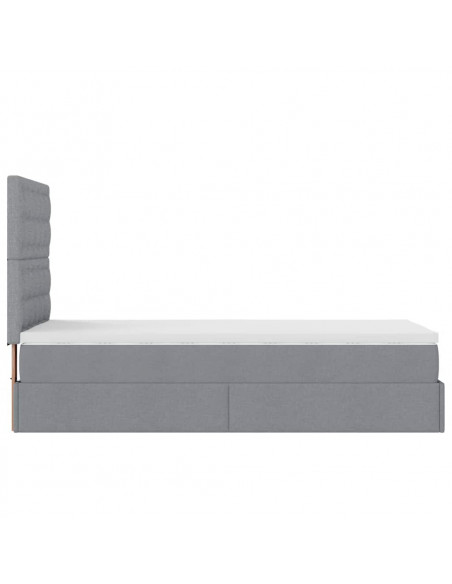 Struttura Letto Pouf con Materasso 90x200 cm in Tessuto