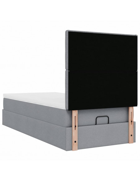 Struttura Letto Pouf con Materasso 90x200 cm in Tessuto