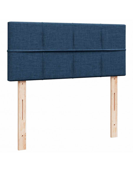 Struttura Letto Pouf con Materasso Blu 120x190 cm in Tessuto