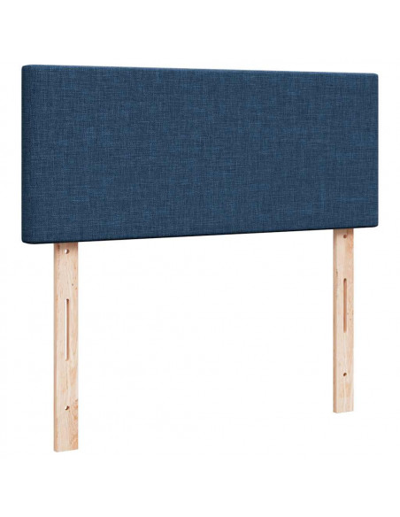 Struttura Letto Pouf con Materasso Blu 120x200 cm in Tessuto