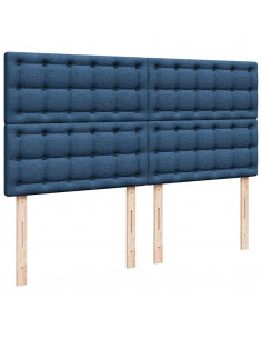 Struttura Letto Pouf con Materasso Blu 180x200cm in Tessuto