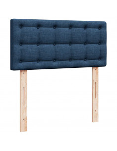 Struttura Letto Pouf con Materasso Blu 90x190 cm in Tessuto