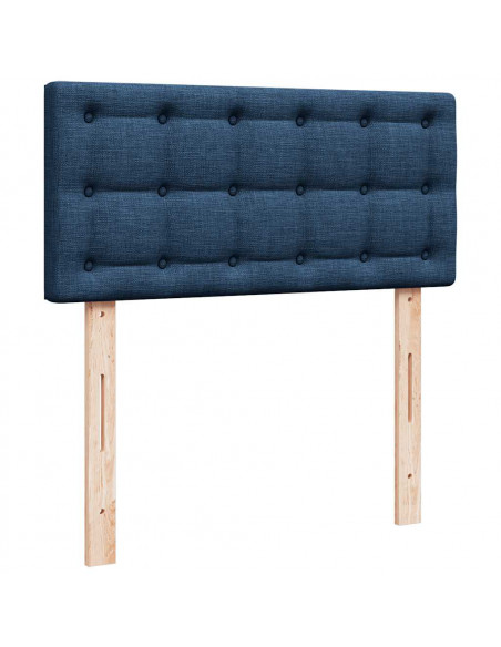Struttura Letto Pouf con Materasso Blu 90x190 cm in Tessuto