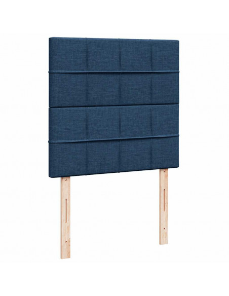 Struttura Letto Pouf con Materasso Blu 90x190 cm in Tessuto