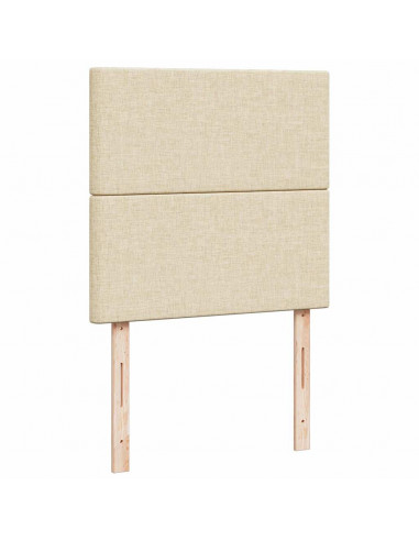 Struttura Letto Pouf con Materasso Crema 100x200 cm in Tessuto