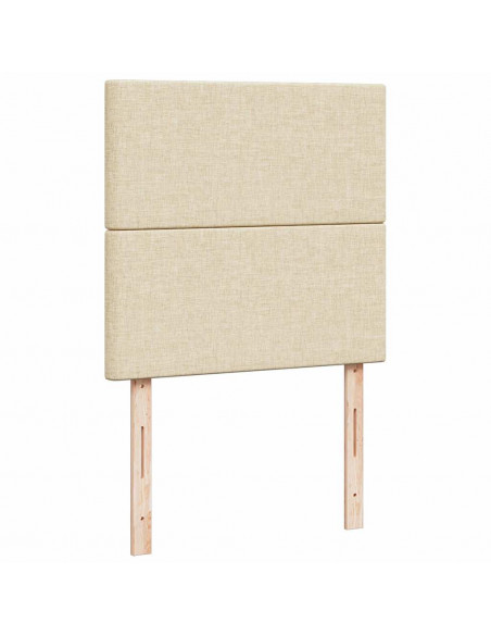 Struttura Letto Pouf con Materasso Crema 100x200 cm in Tessuto