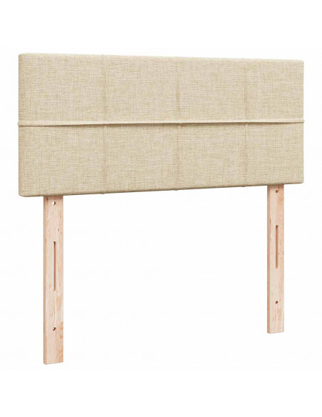 Struttura Letto Pouf con Materasso Crema 120x190 cm in Tessuto