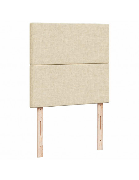 Struttura Letto Pouf con Materasso Crema 90x200 cm in Tessuto