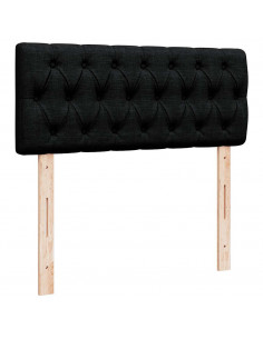 Struttura Letto Pouf con Materasso Nero 120x190 cm in Tessuto