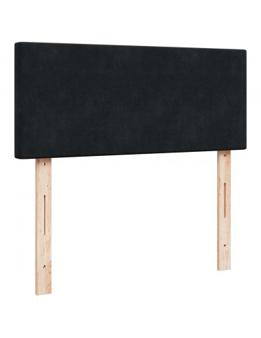 Pouf Letto con Materasso e LED Nero 120x190cm in Velluto