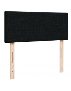 Struttura Letto Pouf con Materasso Nero 120x200 cm in Tessuto