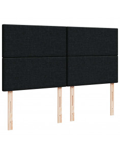 Struttura Letto Pouf con Materasso Nero 180x200 cm in Tessuto