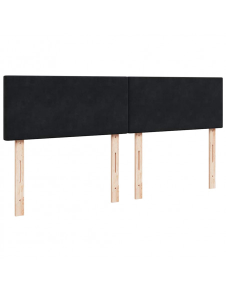 Struttura Letto Pouf con Materasso Nero 180x200 cm in Velluto