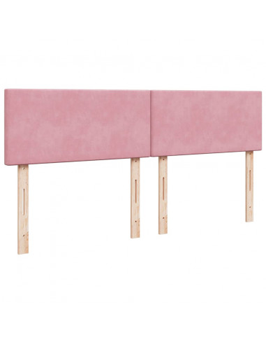 Struttura Letto Pouf con Materasso Rosa 180x200 cm in Velluto