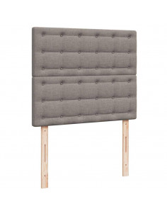 Struttura Letto Pouf con Materasso Tortora 120x190 cm Tessuto 2