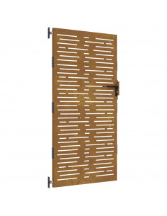 Cancello da Giardino 85x175 cm Acciaio Corten Design Quadrato