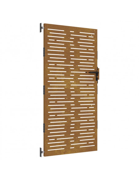 Cancello da Giardino 85x175 cm Acciaio Corten Design Quadrato