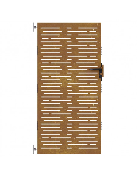 Cancello da Giardino 85x175 cm Acciaio Corten Design Quadrato