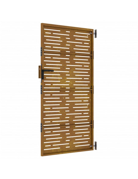 Cancello da Giardino 85x175 cm Acciaio Corten Design Quadrato