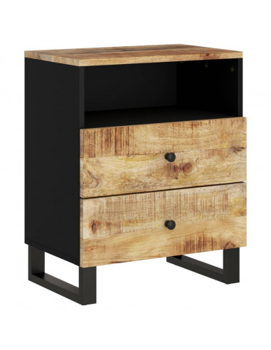 Comodino 50x33x62cm Legno Massello di Mango e Legno Multistrato