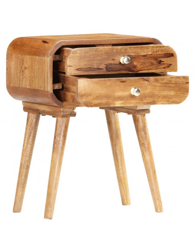 Comodino 40x30x58 cm in Legno Massello di Mango