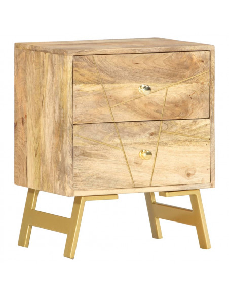 Comodino 40x30x50 cm in Legno Massello di Mango