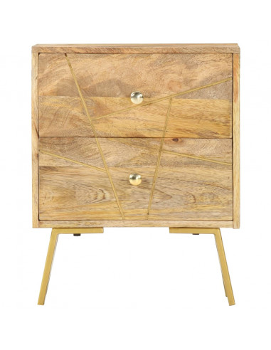 Comodino 40x30x50 cm in Legno Massello di Mango