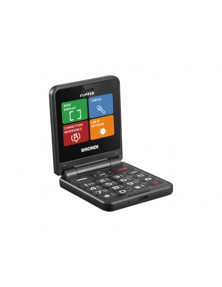CELLULARE BRONDI FLIPPER DUOS BLACK METAL ITALIA