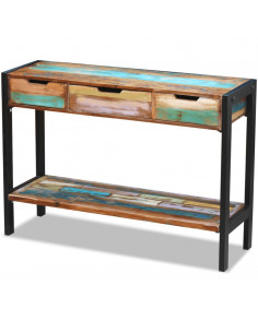 Credenza con 3 Cassetti in Legno Massello Anticato