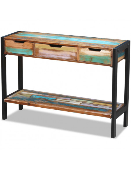 Credenza con 3 Cassetti in Legno Massello Anticato