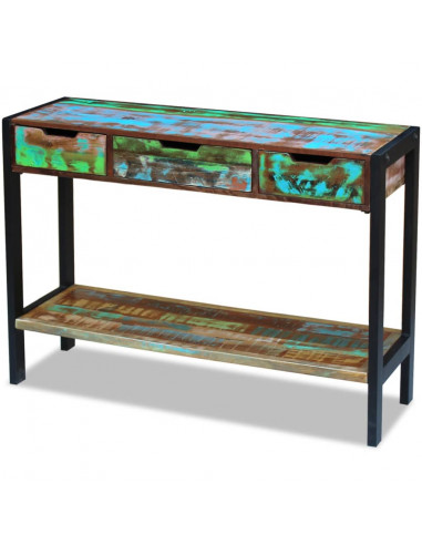 Credenza con 3 Cassetti in Legno Massello Anticato