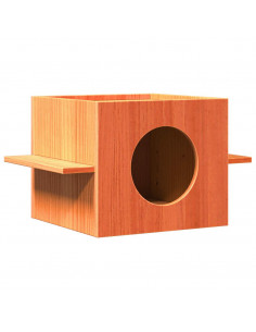 Cuccia per Gatti Marrone Cera 51x35x30cm Legno Massello di Pino