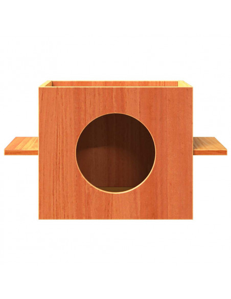 Cuccia per Gatti Marrone Cera 51x35x30cm Legno Massello di Pino
