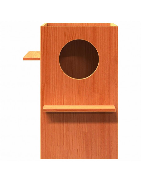 Cuccia per Gatti Marrone Cera 43x43x60cm Legno Massello di Pino