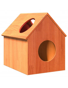 Cuccia per Gatti Marrone Cera 41x50x50cm Legno Massello di Pino