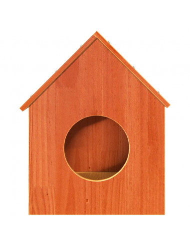 Cuccia per Gatti Marrone Cera 41x50x50cm Legno Massello di Pino